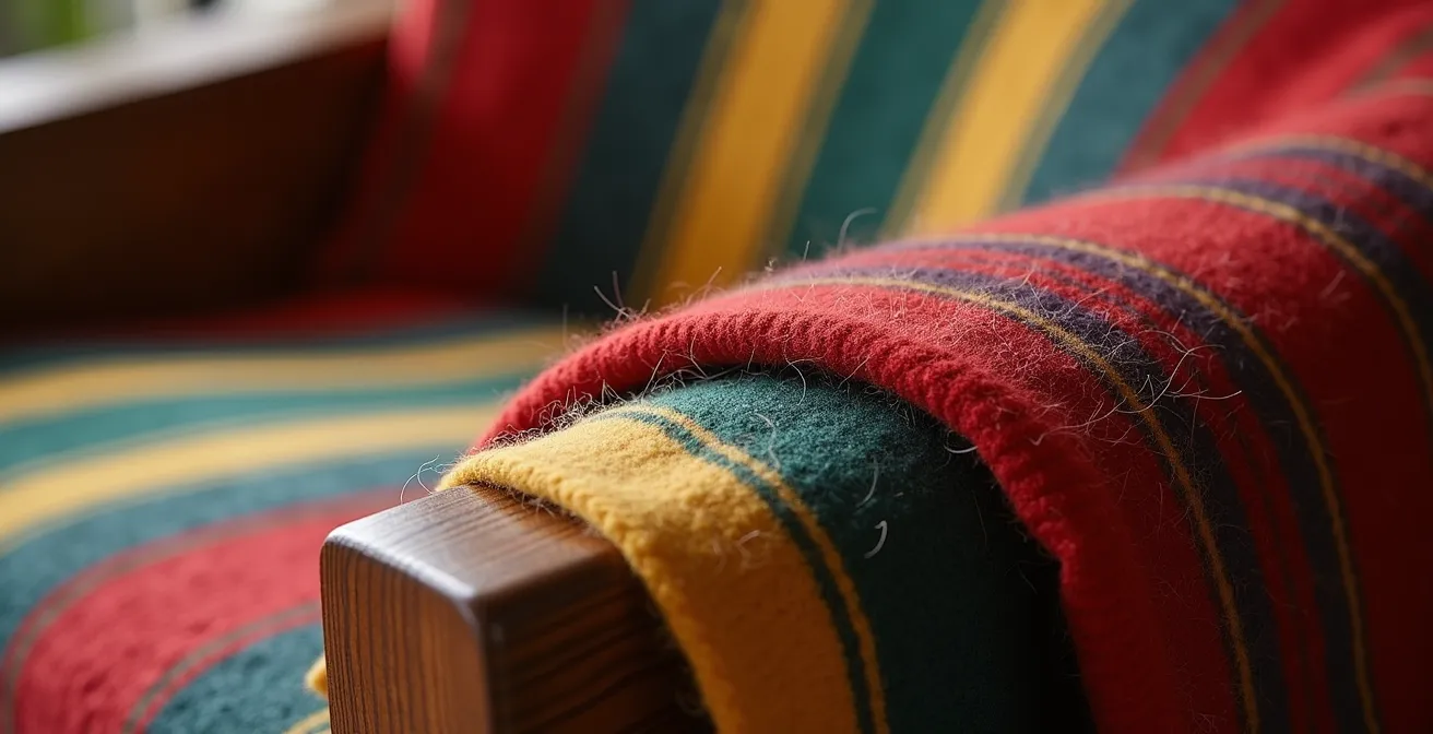 Warm Canadian living room with high CRI lighting highlighting natural wood and textiles