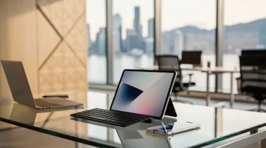 Multi-device keyboards in modern Canadian corporate office environment