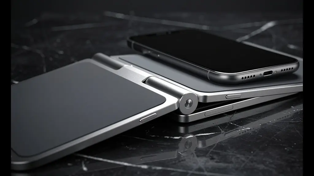 Close-up of premium foldable charging station showing quality materials