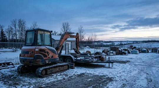 Professional editorial photograph depicting GPS asset tracking for small Canadian business equipment theft prevention