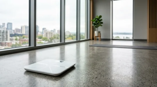 Modern smart scale technology for corporate wellness programs in professional setting